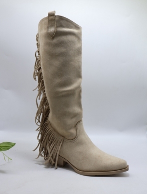 Kozaki damskie na obcasie (36-41) CHC522 BEIGE