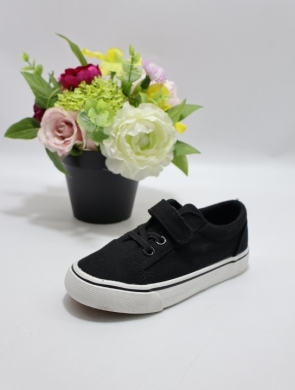 Trampki dziewczęce (22-27) BA15 BLACK/WHITE