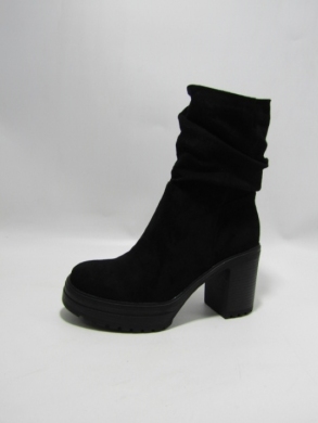 Botki damskie ocieplane na obcasie (36-41) 7617 BLACK