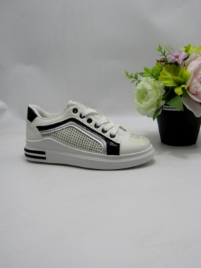 Buty sportowe damskie na płaskim (36-41) XLL-23167 WHITE/BLACK