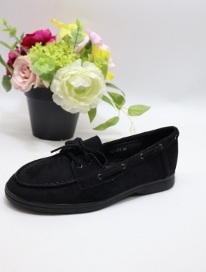 Mokasyny damskie na płaskim (36-41) 22-374 BLACK