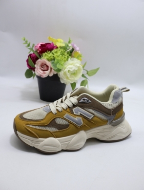 Buty sportowe damskie na płaskim (36-41) 24071 YELLOW