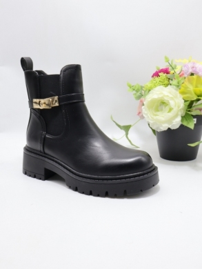 Botki damskie ocieplane na płaskim (36-41) F50 BLACK