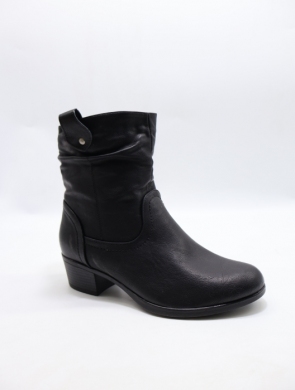 Botki damskie ocieplane na obcasie (36-41) 8681-1 BLACK