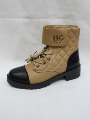 Botki damskie ocieplane na płaskim (36-41) AF-223 KHAKI/BLACK