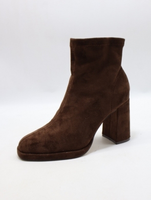 Botki damskie na obcasie (36-41) NN636 BROWN