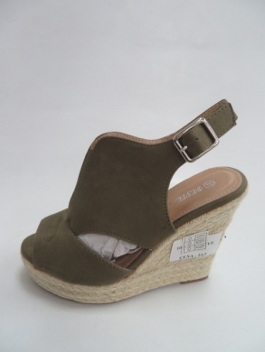 Sandały damskie na koturnie (36-41) 100-922 OLIVE