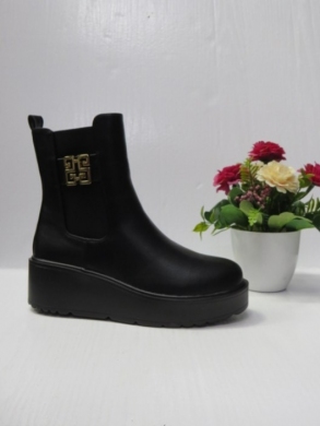Botki damskie ocieplane na koturnie (36-41) H2263 BLACK