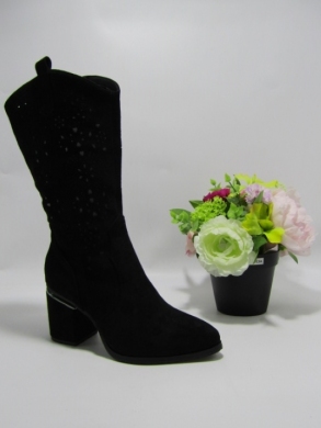 Kozaki damskie na obcasie (36-41) H2428-1 BLACK