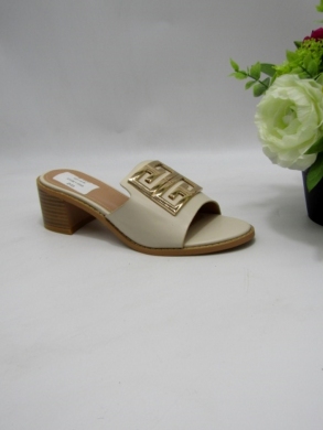 Klapki damskie na obcasie (36-41) 89222A BEIGE