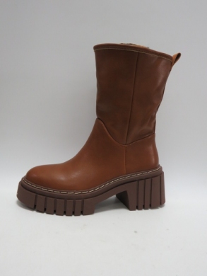 Kozaki damskie ocieplane na obcasie (36-41) 8595 CAMEL