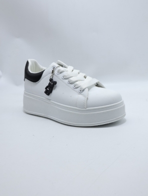 Buty sportowe damskie na płaskim (36-41) 0-1691 WH/BLACK