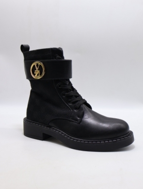 Botki damskie ocieplane na płaskim (36-41) DQR7162 BLACK