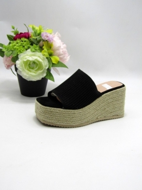 Klapki damskie na koturnie (36-41) 7237 BLACK