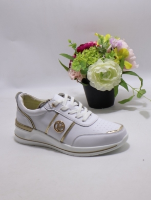 Buty sportowe damskie na płaskim (36-41) TH003 SKO WH/GOLD