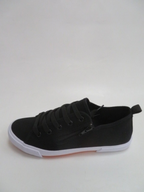 Tenisówki damskie na płaskim (36-41) 653-LS BLACK