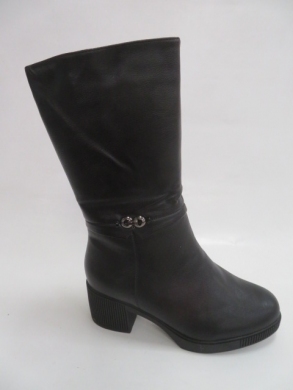 Kozaki damskie ocieplane na obcasie (36-41) G3505 BLACK