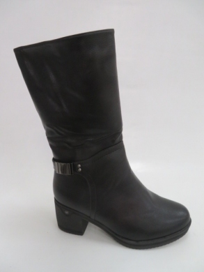 Kozaki damskie ocieplane na obcasie (36-41) G3605 BLACK