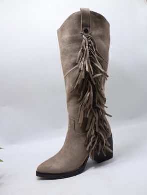 Kozaki damskie na obcasie (36-41) 68346 TAUPE