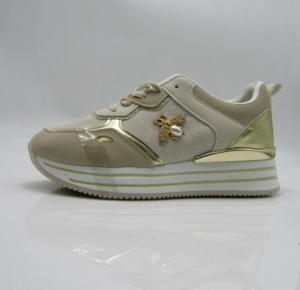 Buty sportowe damskie na płaskim (36-41) LL1903 BEIGE