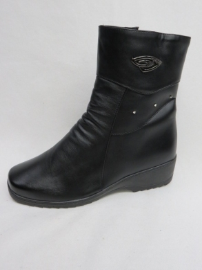 Botki damskie ocieplane na koturnie (39-43) C08 BLACK