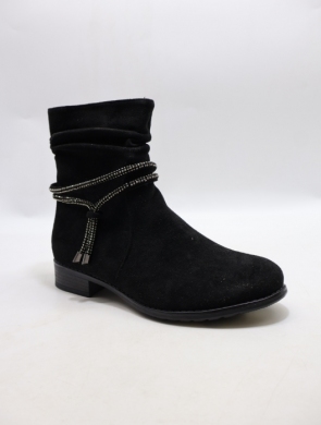 Botki damskie ocieplane na płaskim (36-41) BL-69 BLACK