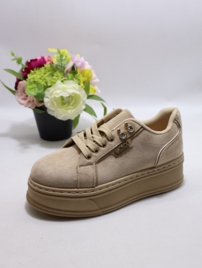 Buty sportowe damskie na płaskim (36-41) 6612 BEIGE