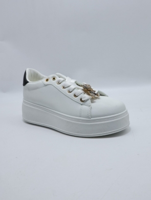 Buty sportowe damskie na płaskim (36-41) B1702 WH/BL