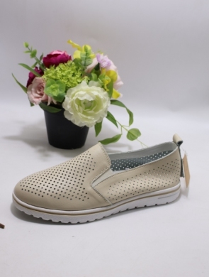 Półbuty damskie na płaskim (36-41) P-807 BEIGE-SKÓRA