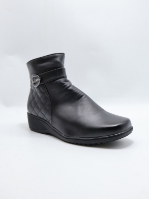 Botki damskie ocieplane na płaskim (39-43) B07T BLACK
