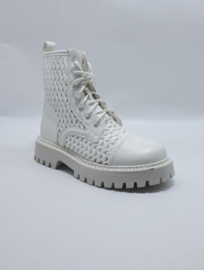 Botki damskie na płaskim (36-41) 7635A WHITE