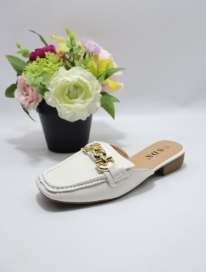 Klapki damskie na płaskim (36-41) 9718 WHITE