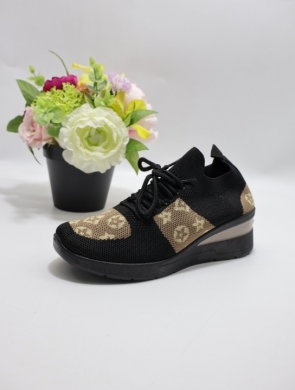 Buty sportowe damskie na koturnie (36-41) FJHY-2 BL/COFFE