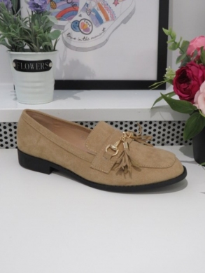 Mokasyny damskie na płaskim (36-41) 77-441 BEIGE