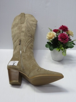 Kozaki damskie na obcasie (36-41) 8687 KHAKI