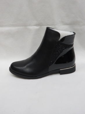 Botki damskie ocieplane na płaskim (36-41) SA11-1 BLACK