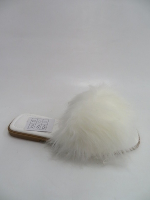 Klapki damskie z futerkiem (36-41) Q348 WHITE