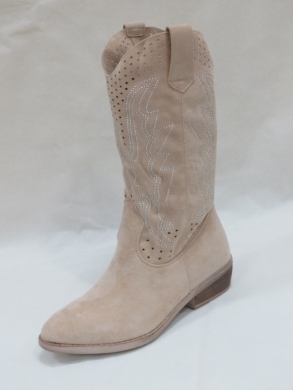 Kozaki damskie jesienne na obcasie (36-41) 8582 BEIGE