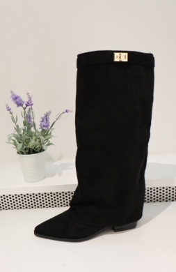 Kozaki damskie na obcasie (36-41) 2596A-1 BLACK