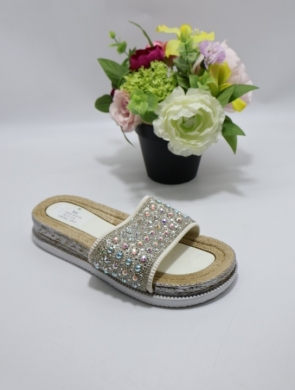 Klapki damskie na płaskim (36-41) BJ662 WHITE