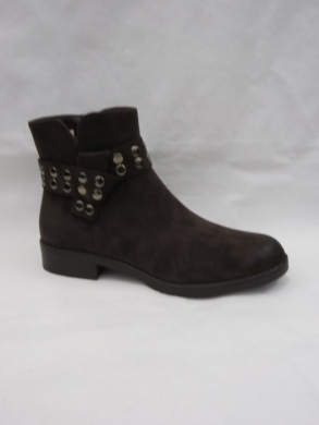 Botki damskie ocieplane na płaskim (36-41) 122002 BROWN