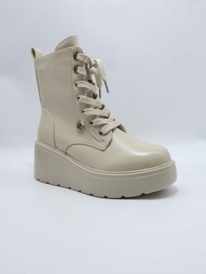 Botki damskie ocieplane na koturnie (36-41) 2884-2 BEIGE
