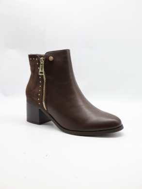 Botki damskie ocieplane na obcasie (36-41) 68166 BROWN