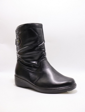 Botki damskie ocieplane na koturnie (36-41) 5161 BLACK