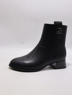 Botki damskie ocieplane na obcasie (36-41) B-307 BLACK-SKOR