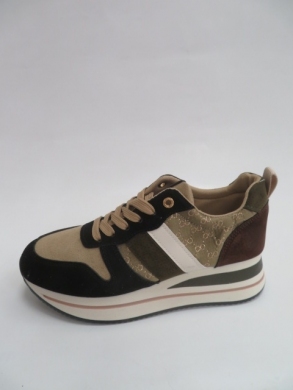 Sneakersy damskie niskie (36-41) JF2982 BLACK/KHAKI