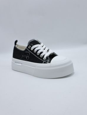 Trampki damskie na płaskim (36-41) AA63 BLACK