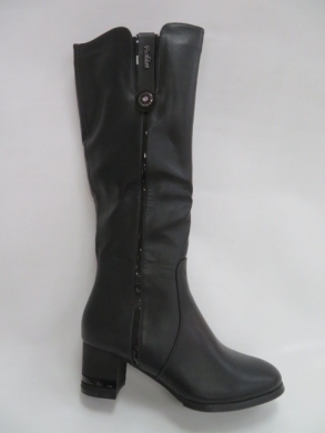Kozaki damskie ocieplane na obcasie (36-41) X-9008-8 BLACK
