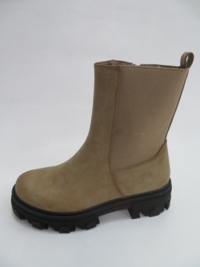 Botki damskie jesienne na płaskim (36-41) HBL-12 KHAKI PU