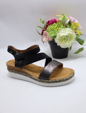 Sandały damskie na koturnie (36-41) F6906 BLACK